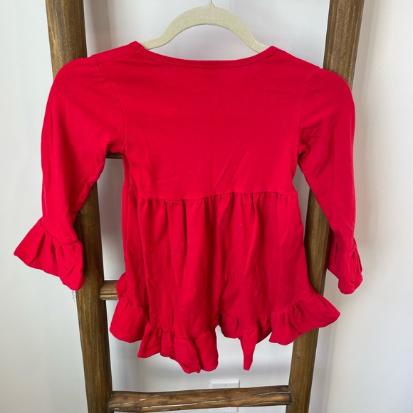 Red Ruffled Tunic Shirt Girls - Picture 2 of 3